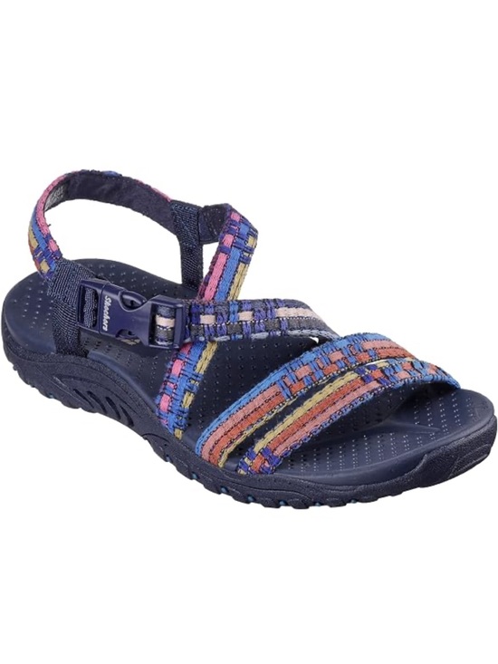 Skechers Shoes - Skechers Navy Sandal with Multicolor Woven Straps-New with TAGS